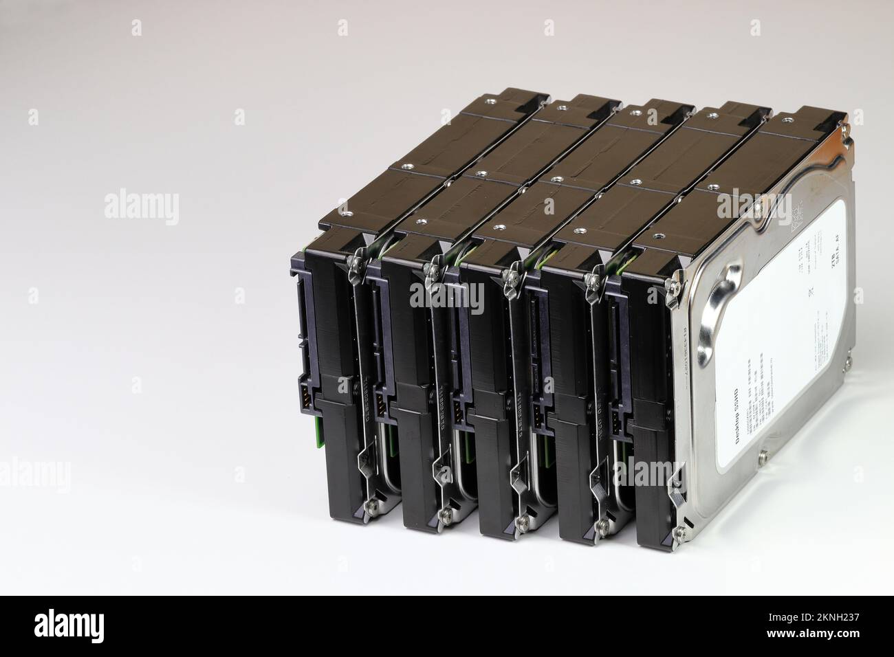 pile or stack of HDD, SSHD Hybrid hard disk drives 3.5" standard