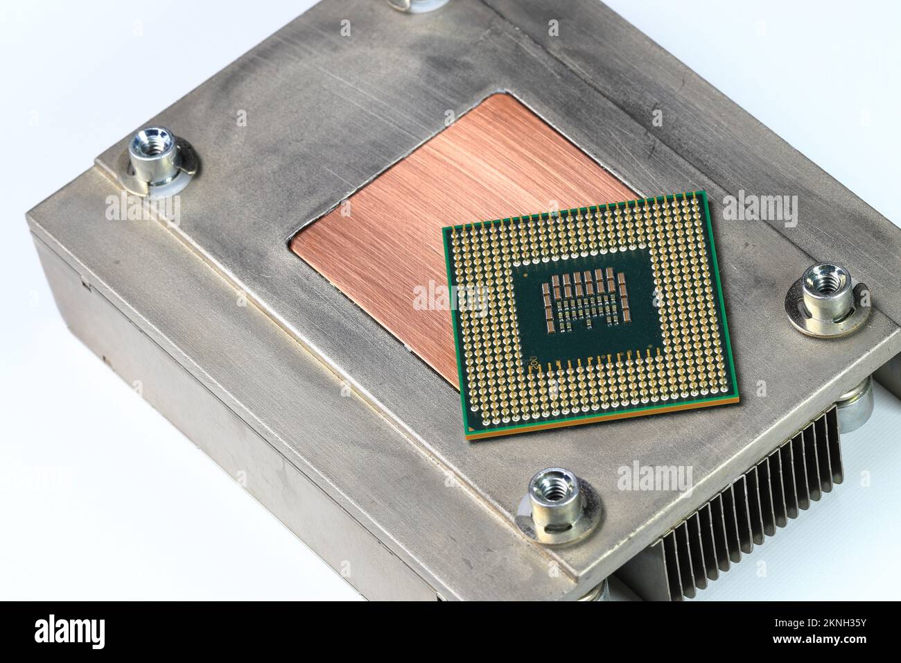 CPU with heat sink, computer processor cooler, radiator, equipment