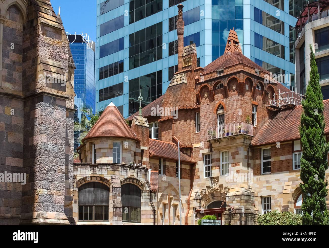 Juxtaposition of old and new buildings St Martins House, a beautiful
