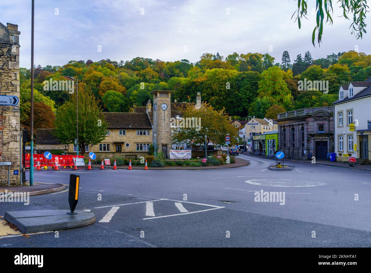 Nailsworth, UK - October 17, 2022: View of the town central square in Nailsworth, the Cotswolds region, England, UK Stock Photo