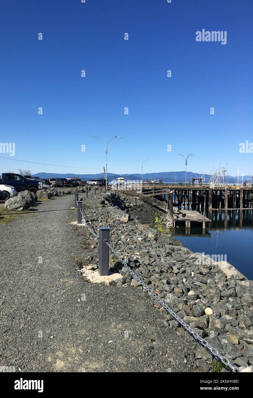 French Creek Harbour in Parksville on the East Coast of Vancouver Island, British Columbia, Canada Stock Photo