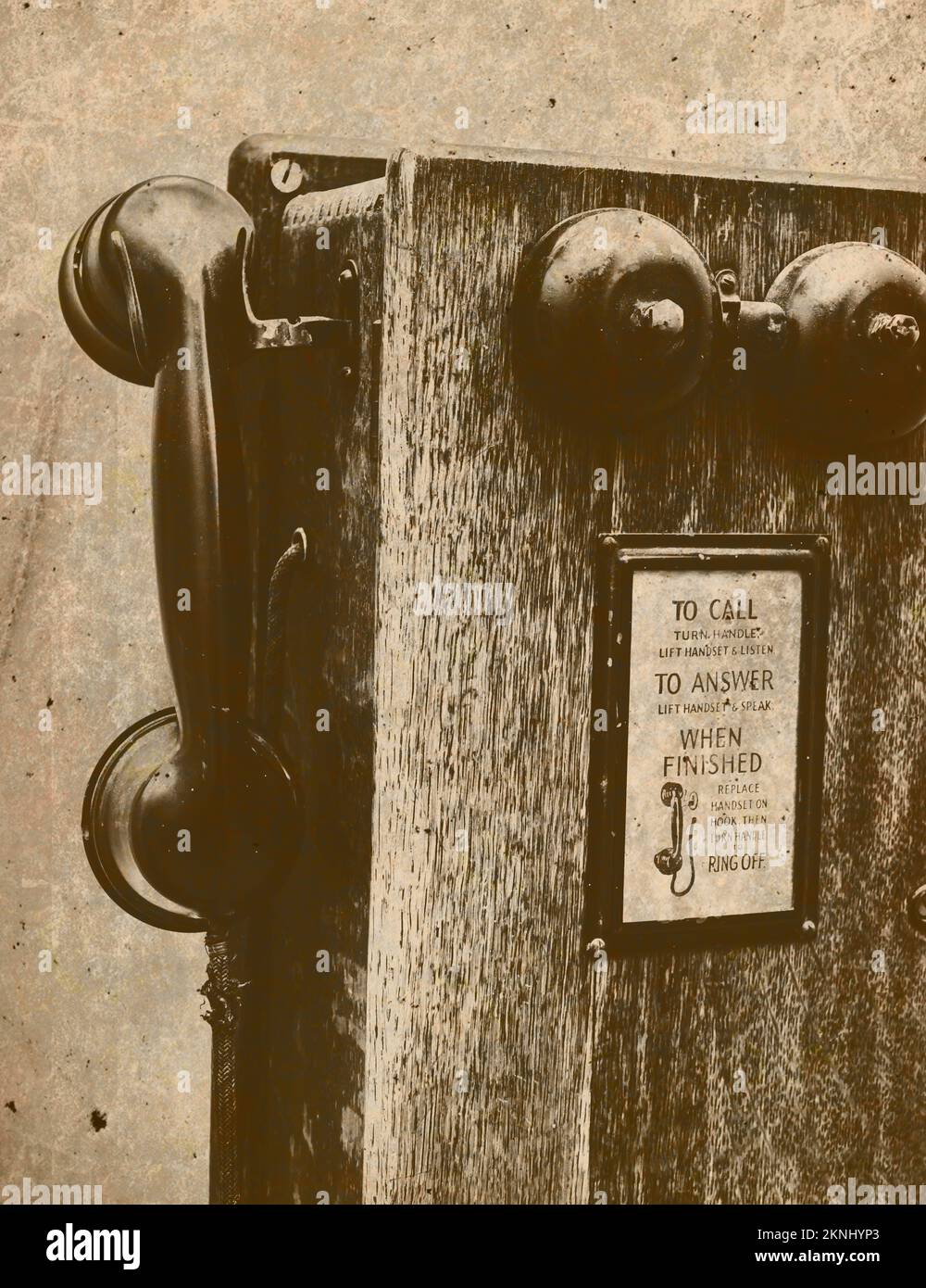 Old telephone mounted on wall hi-res stock photography and images - Alamy