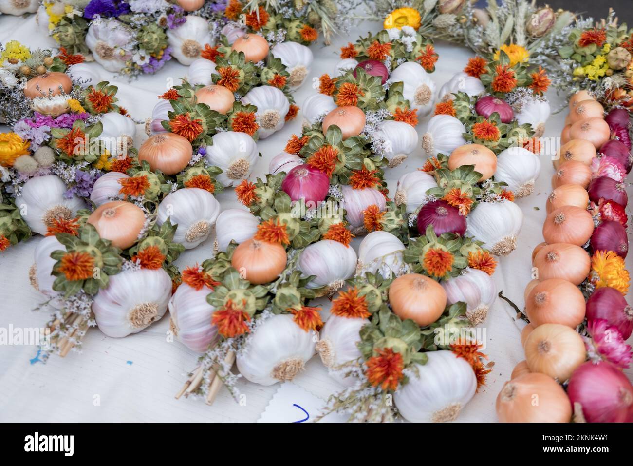 A closeup of onions at the traditional Swiss Festival called