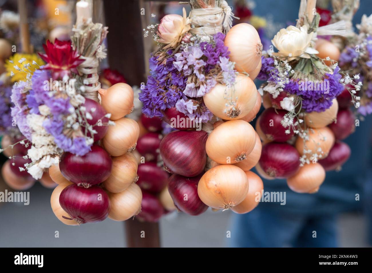 A closeup of onions at the traditional Swiss Festival called