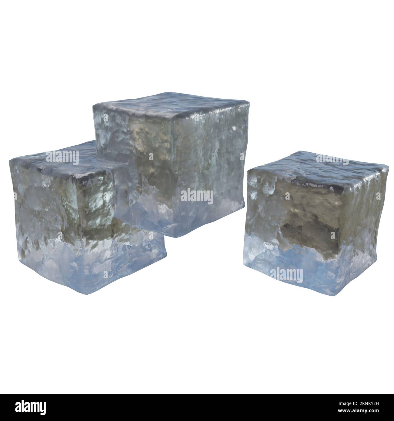 Three artificial ice cubes. 3d render Stock Photo Alamy