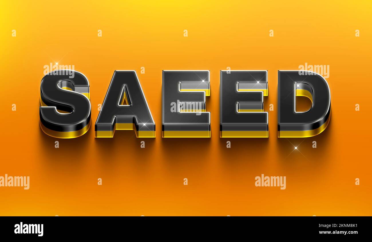 Saeed name with 3d style Stock Photo