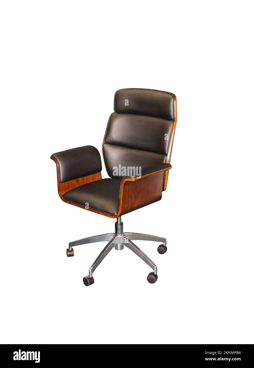 Luxury leather office chair on white background. Interior element Stock