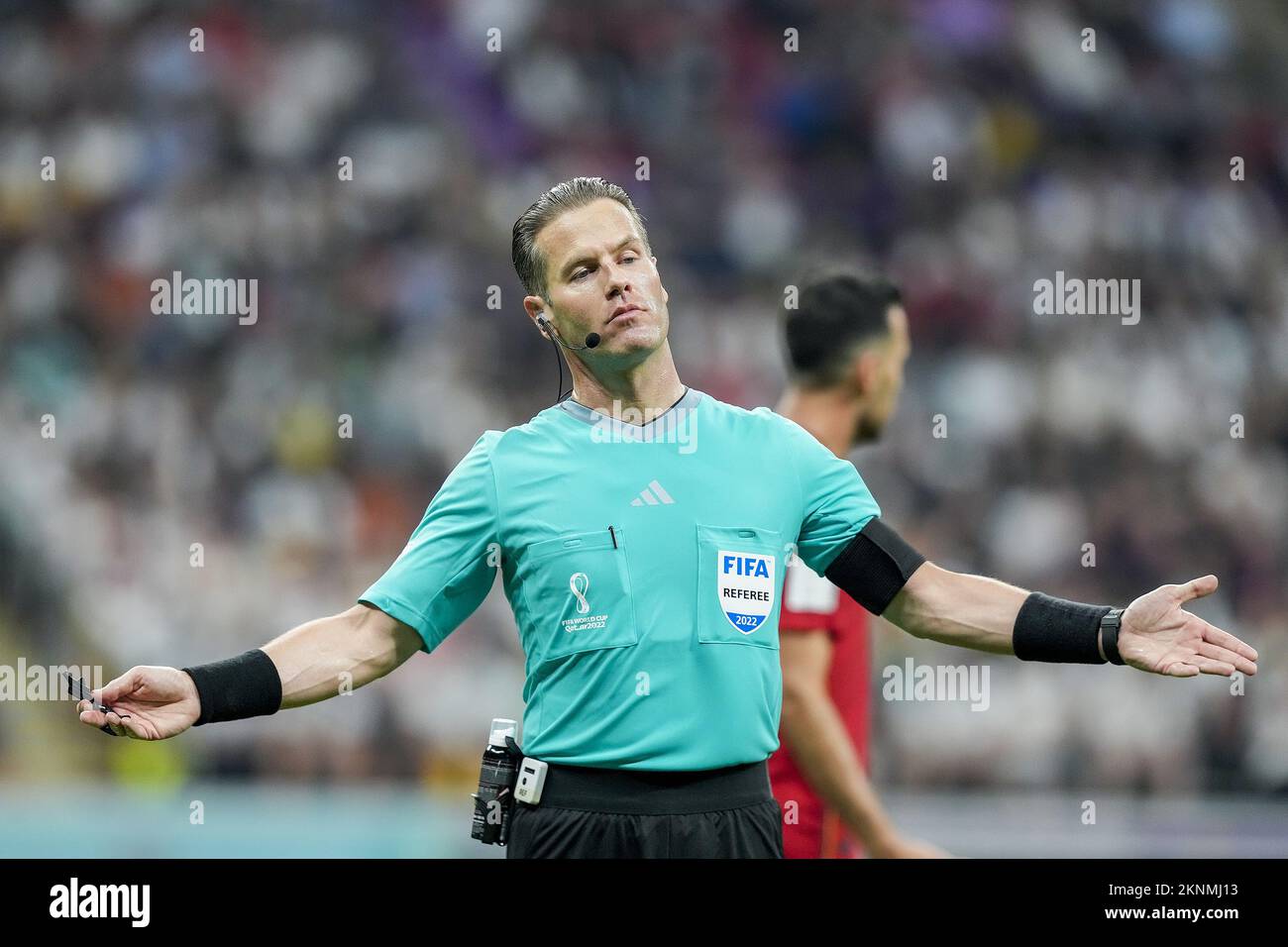 AL KHOR, 27-11-2022, Al Bayt Stadium, World Cup 2022 in Qatar, game between  Spain vs Germany, referee Danny Makkelie (Photo by Pro Shots/Sipa USA Stock  Photo - Alamy
