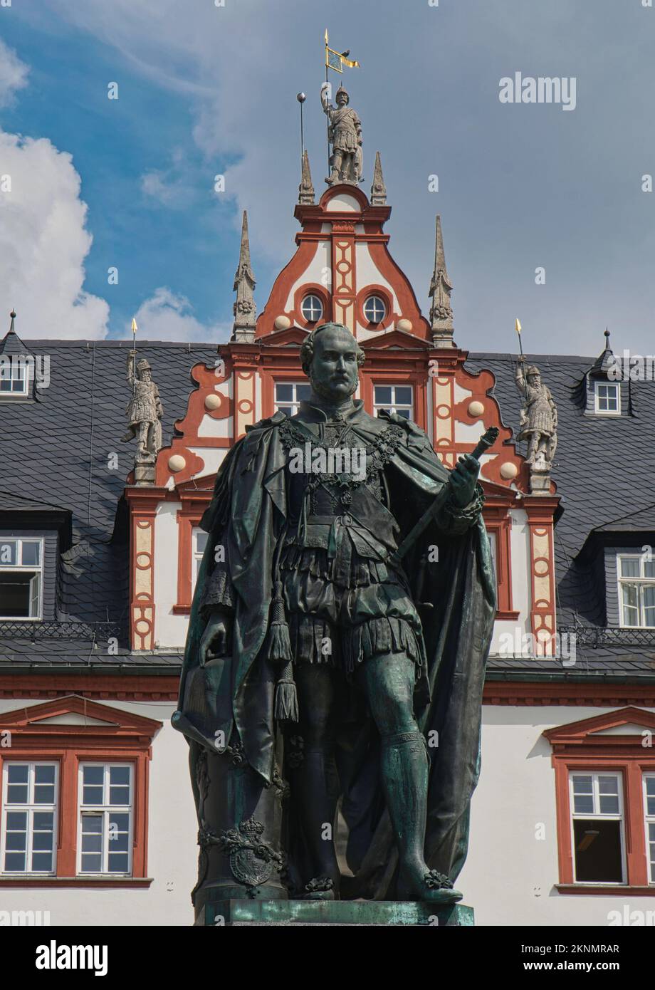 Statue of Prince Albert in the Town Square of Coburg, Bavaria, Germany Stock Photo