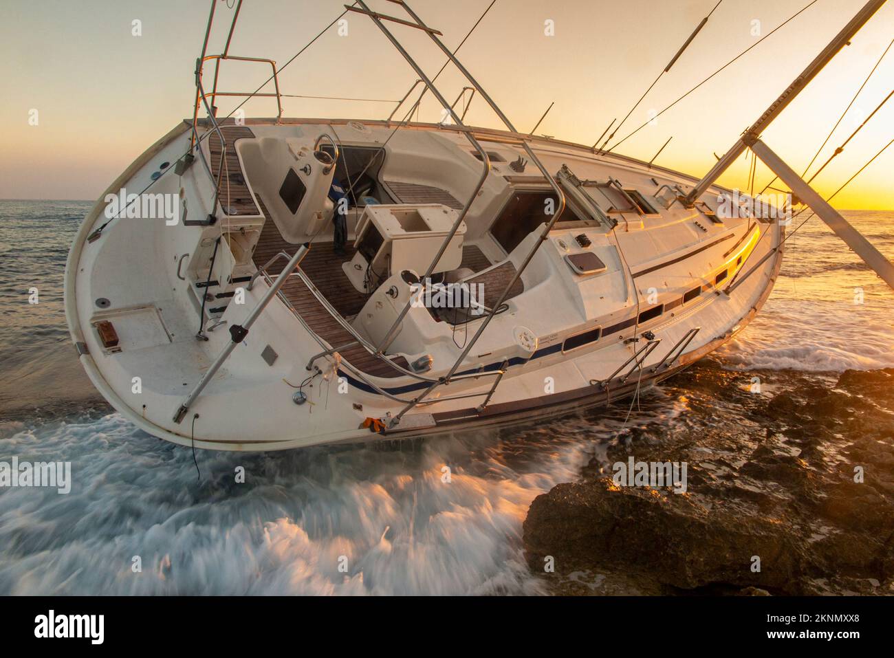 yacht ran aground