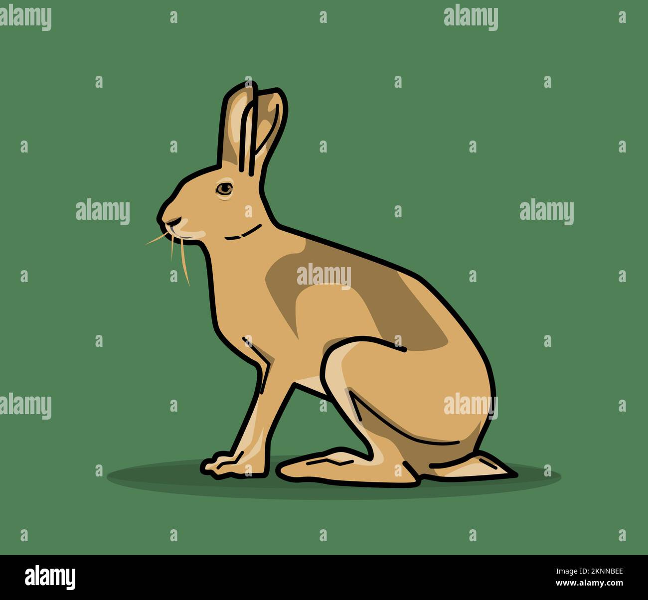 An illustration of a Rabbit isolated on a green background Stock Photo ...