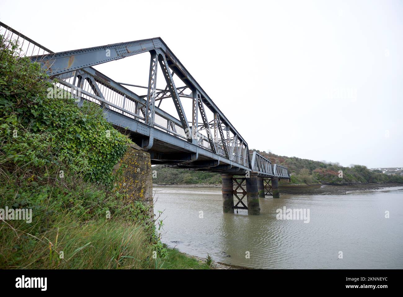 Padstow Cornwall UK 11 27 2022 Little Petherick Creek built 1899 three-span girder bridge Stock Photo
