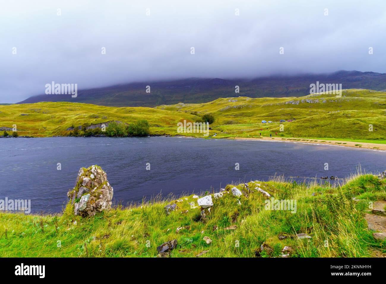 View of Loch Assynt landscape, in the Highlands, Scotland, UK Stock Photo