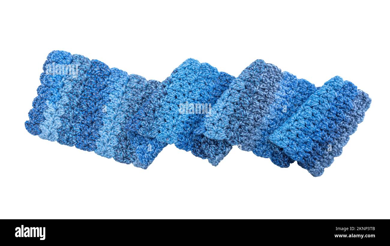 Warm winter scarf on a white background. Stock Photo