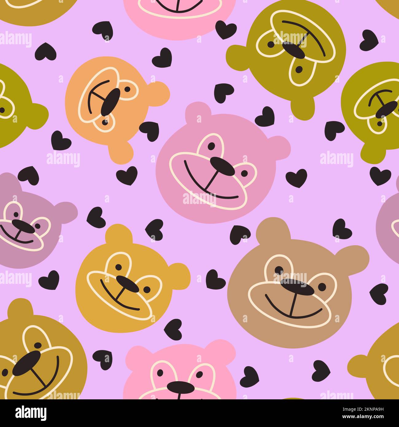 Cartoon toys animals seamless fluffy bears pattern for wrapping paper ...