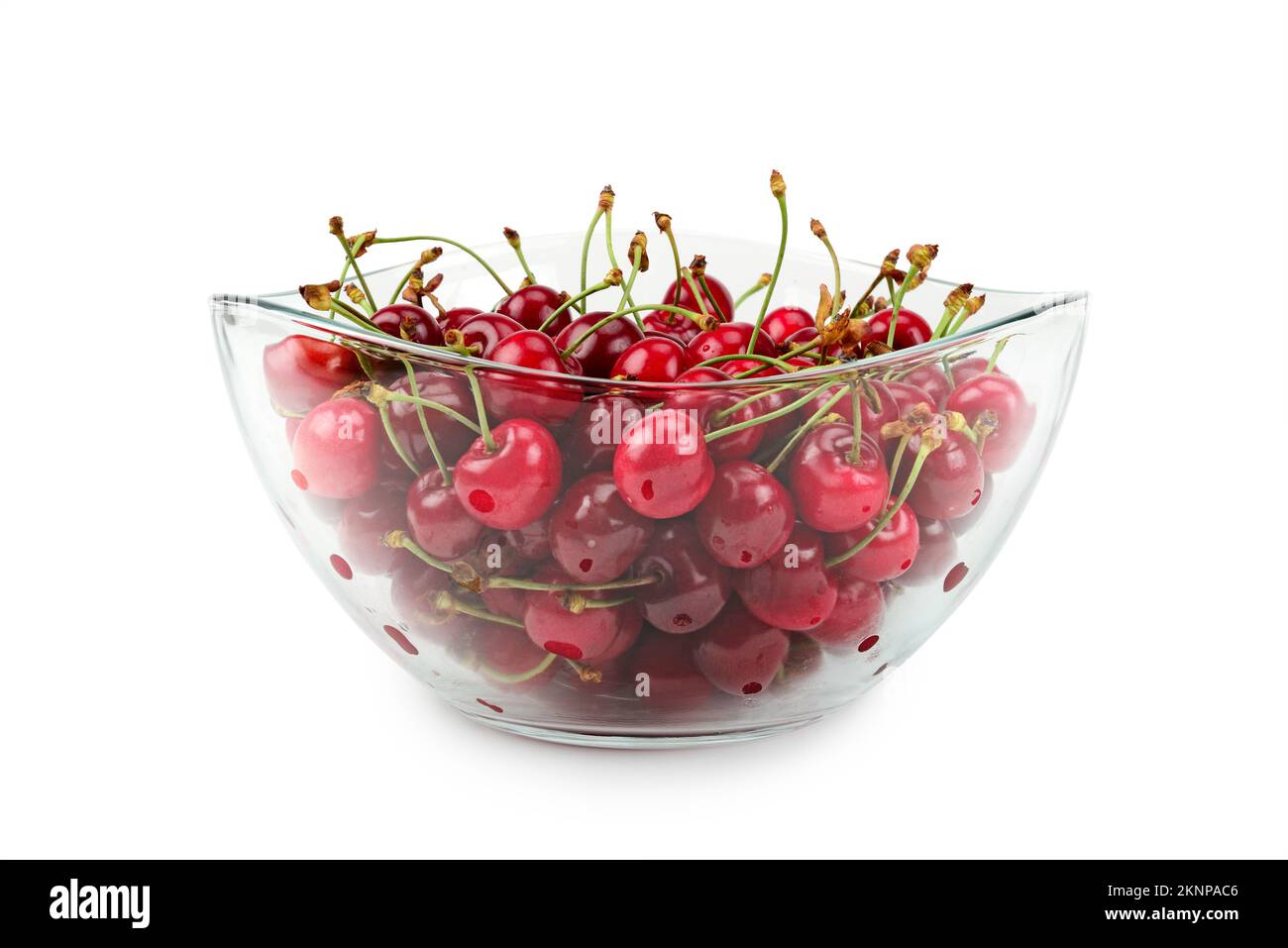 fruits of cherries in a glass bowl Stock Photo