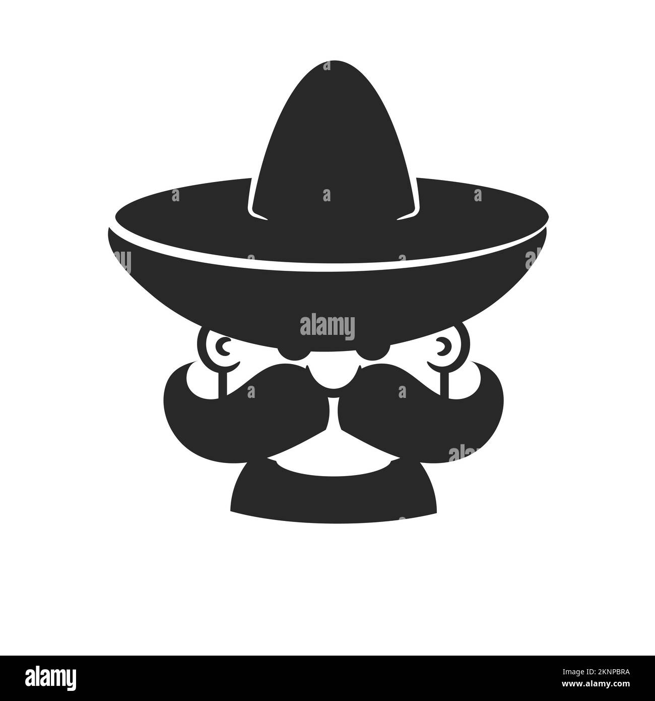 sombrero and mustache mexican food taco logo icon vector illustration Stock Photo