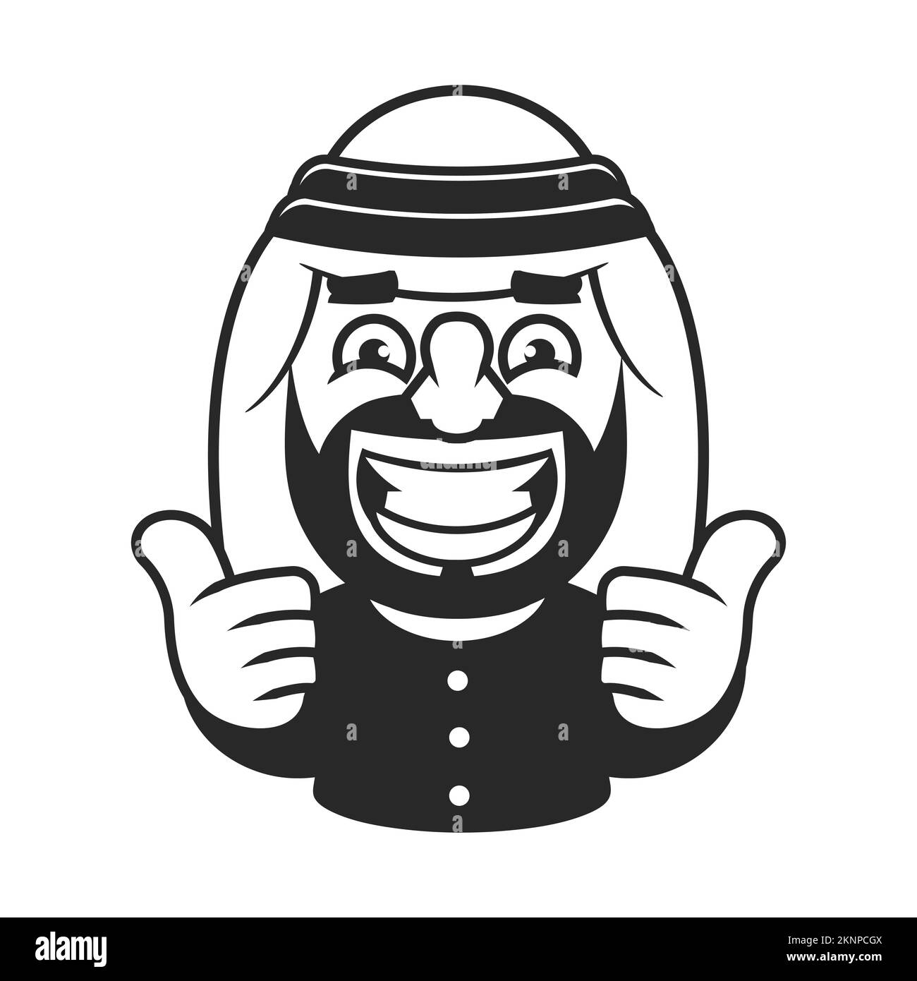 Arabic man in traditional muslim hat, vector avatar Stock Photo - Alamy