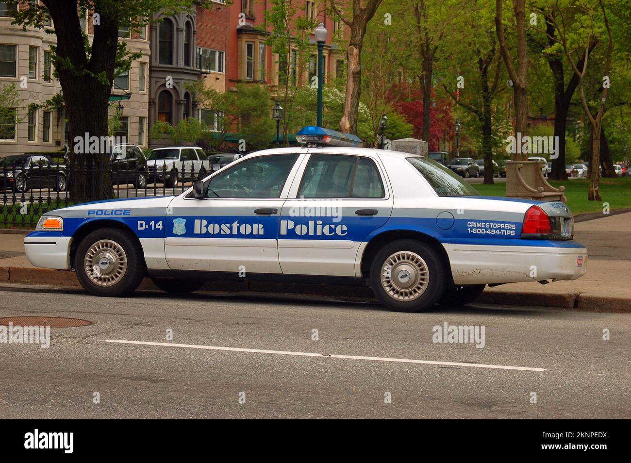 A Boston Police Car sits outside of Boston Common Stock Photo Alamy