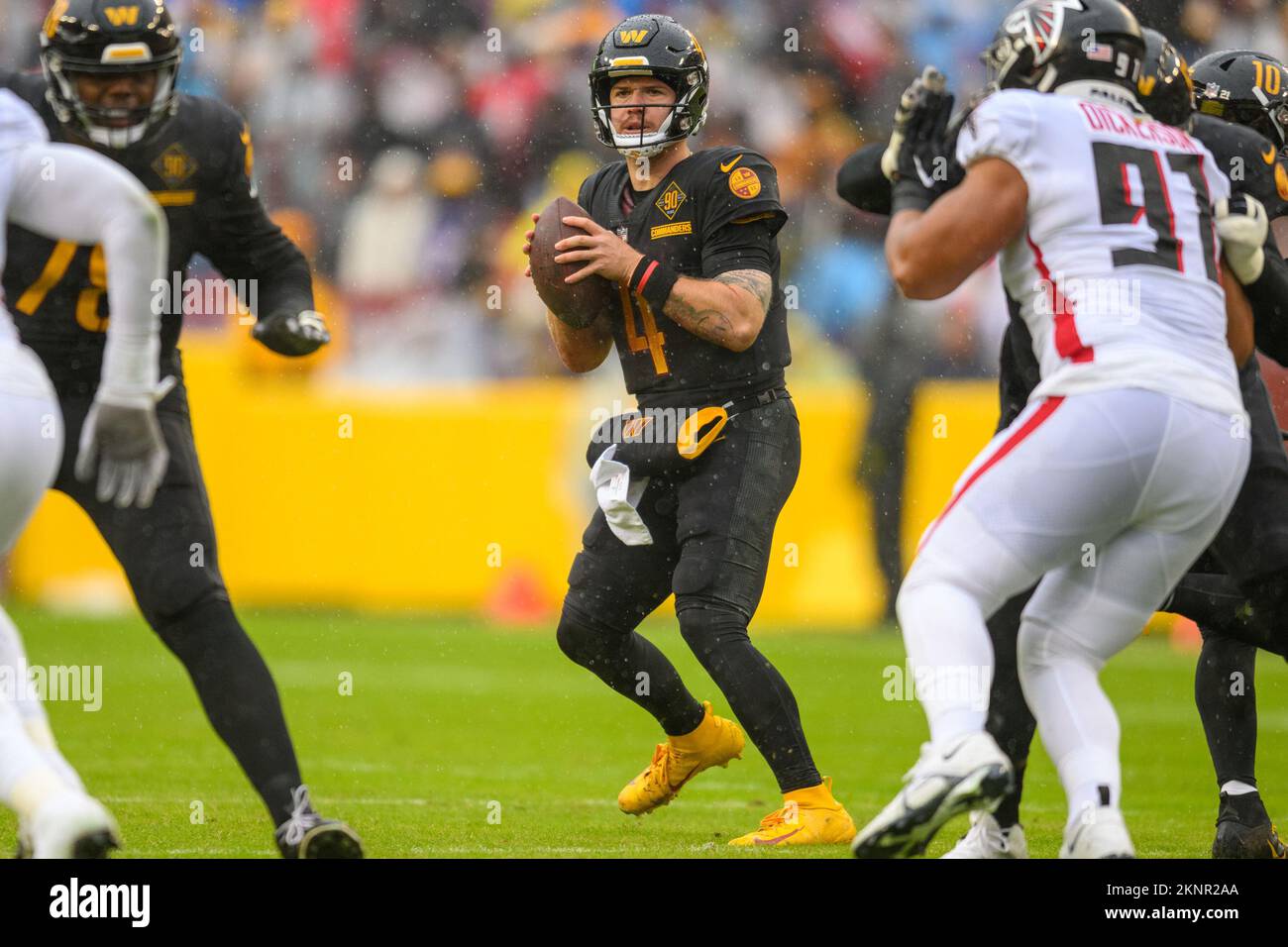 FILE - Pittsburgh Steelers linebacker T.J. Watt tackles Atlanta Falcons  quarterback Taylor Heinicke during the first half of a preseason NFL  football game Thursday, Aug. 24, 2023, in Atlanta. Watt has established