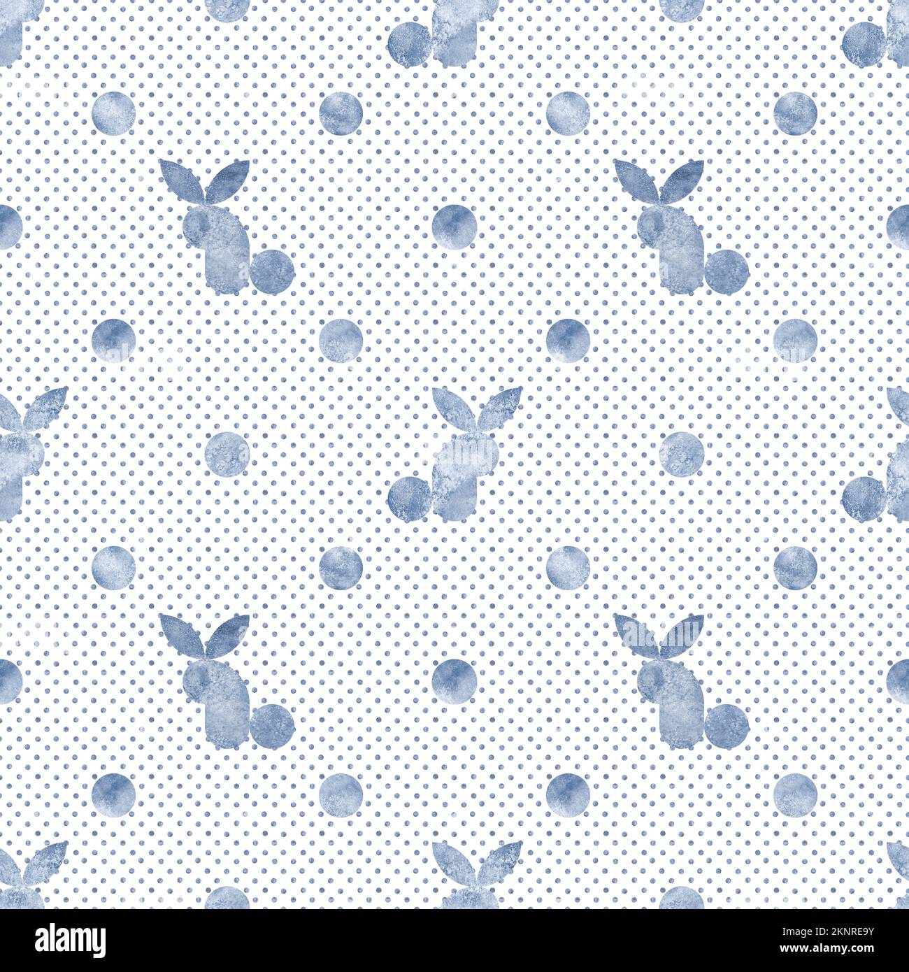 Watercolor navy blue rabbit silhouette seamless pattern on white ...