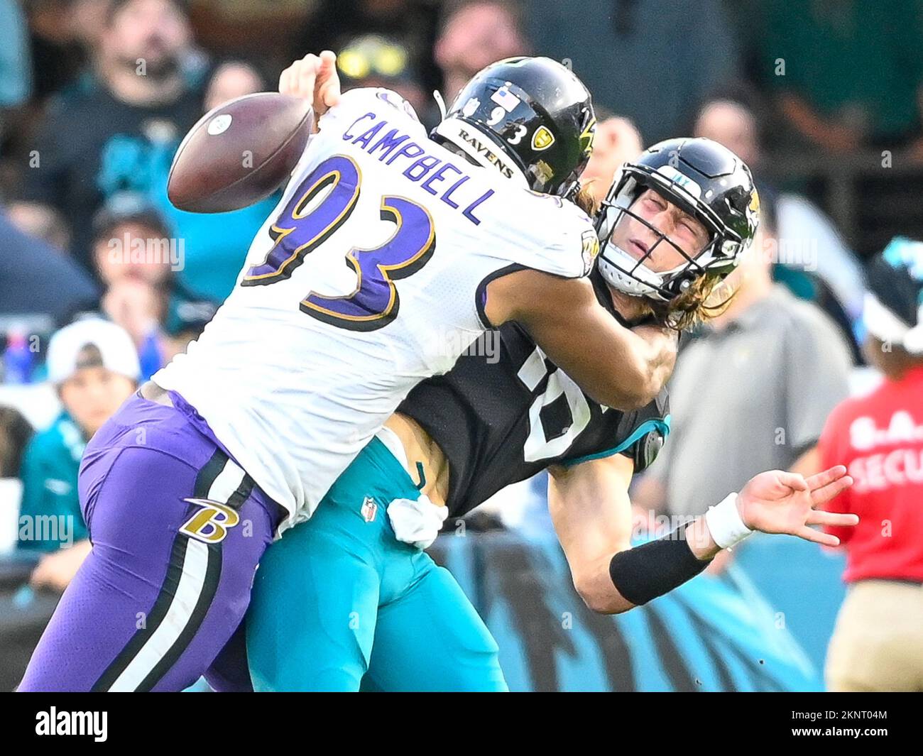 Jacksonville, Florida, USA. November 27, 2022: Jacksonville Jaguars  quarterback TREVOR LAWRENCE (16) in action during the Jacksonville Jaguars  vs Baltimore Ravens NFL game at TIAA Bank Field Stadium in Jacksonville, Fl  on