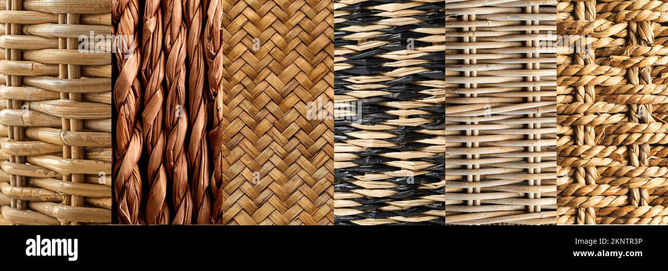 Set of rattan textures, closeup view Stock Photo - Alamy