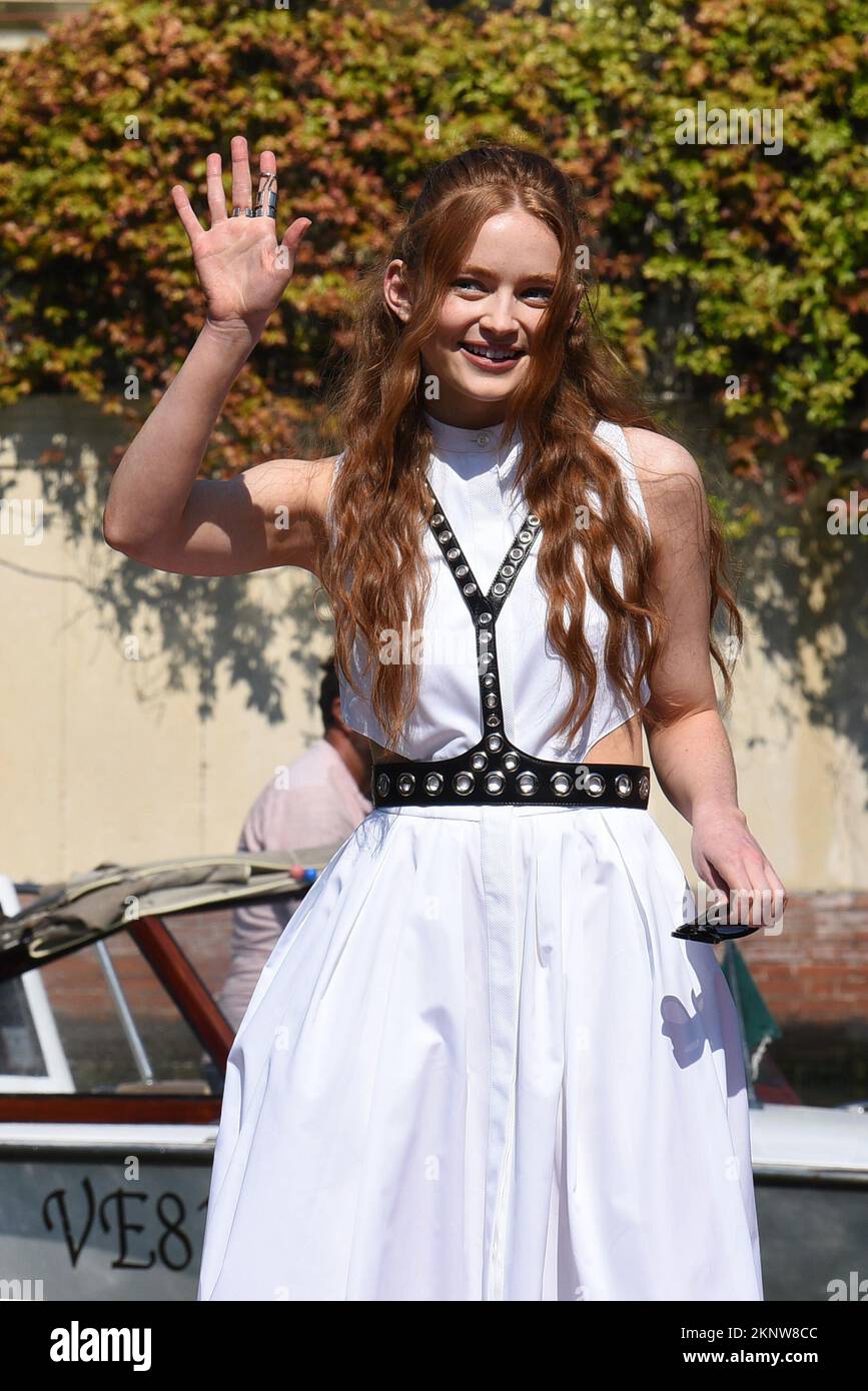 Venice 79, day 5 arrive at Darsena with The Wale cast In photo: Sadie Sink  Where: Venezia When: 04 Sep 2022 Credit: Francesca Vieceli Stock Photo