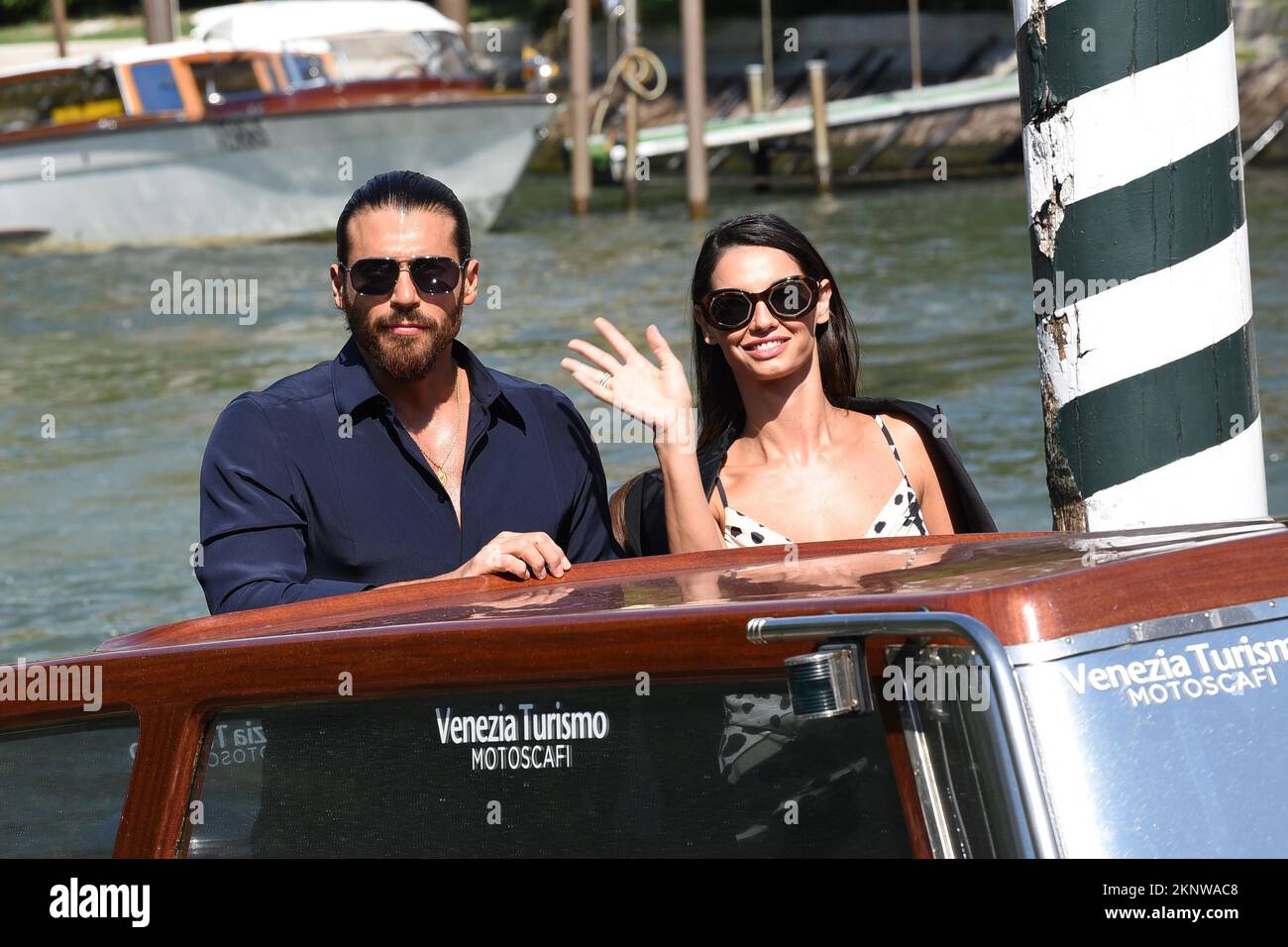 Venice 79, day 5 arrive at Darsena with Can Yaman In photo: Can Yaman, Francesca Chillemi  Where: Venezia When: 04 Sep 2022 Credit: Francesca Vieceli Stock Photo