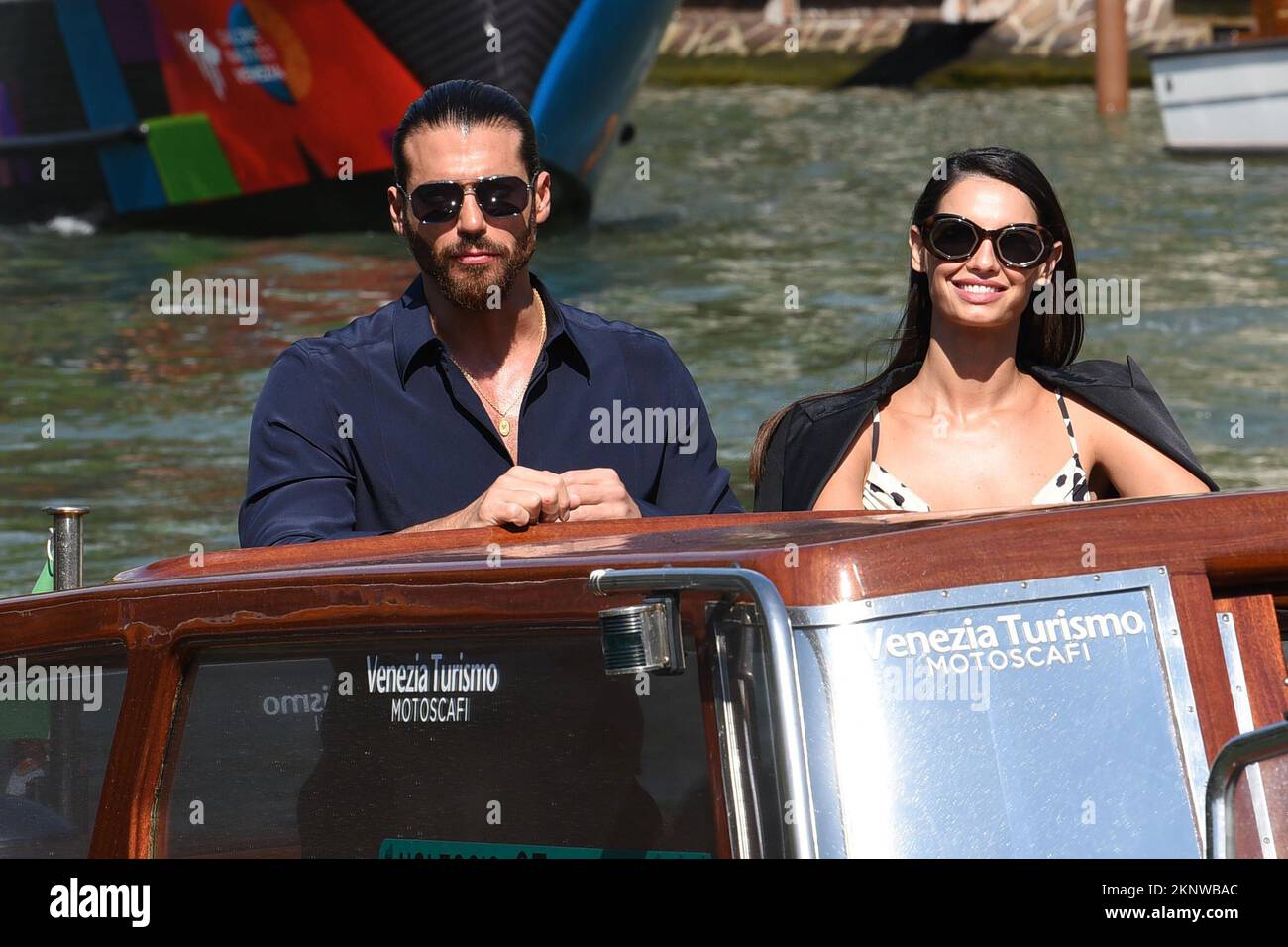 Venice 79, day 5 arrive at Darsena with Can Yaman In photo: Can Yaman, Francesca Chillemi  Where: Venezia When: 04 Sep 2022 Credit: Francesca Vieceli Stock Photo