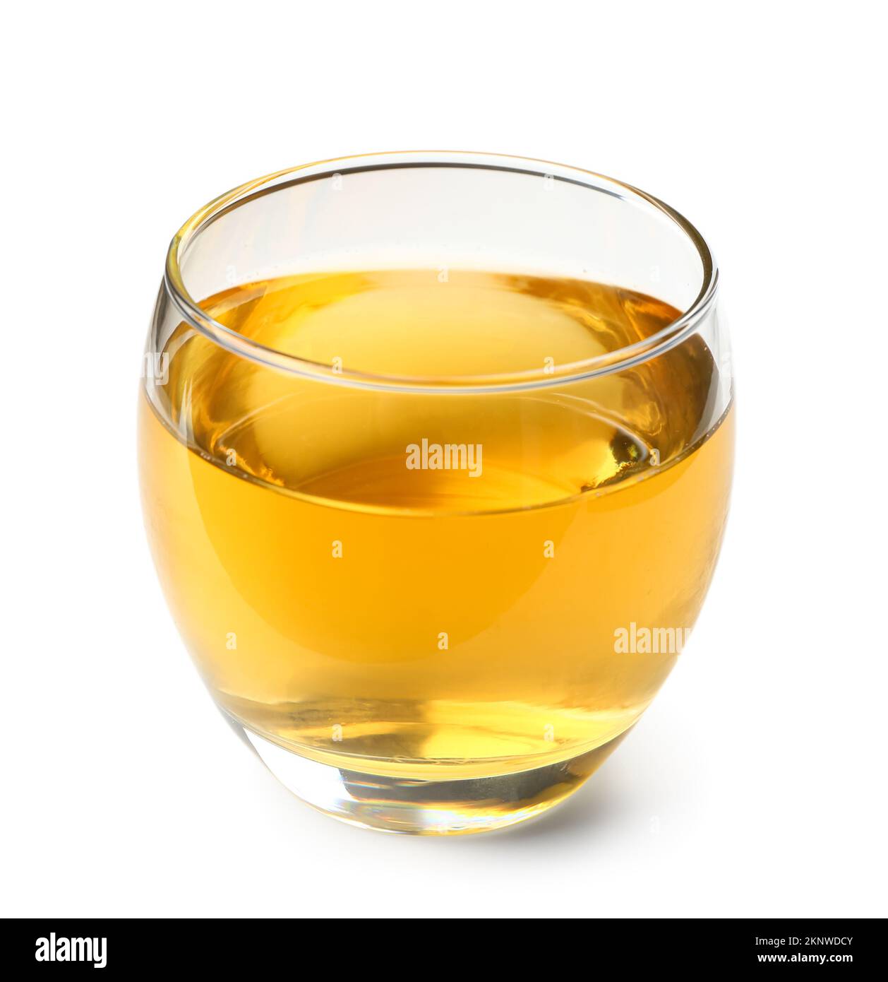 Glass of fresh apple juice isolated on white background Stock Photo