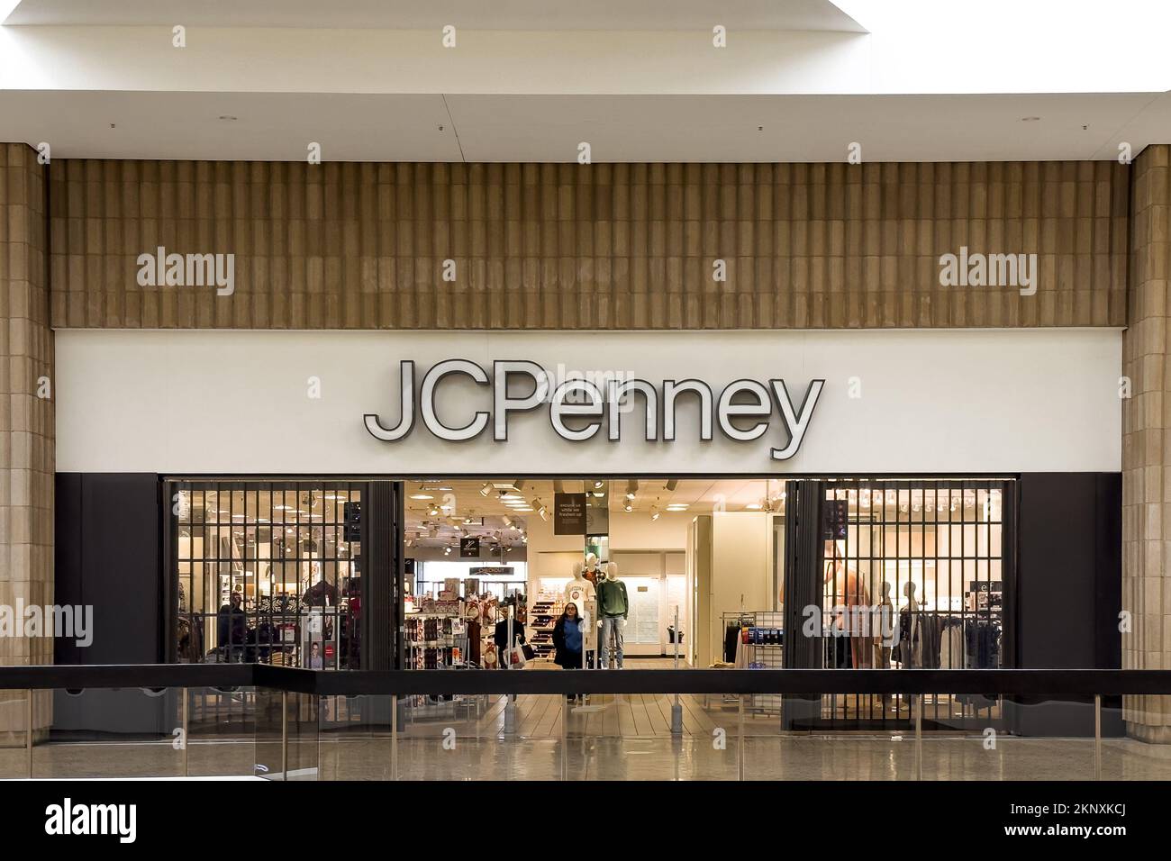 Indoor entrance to JC Penney department store from inside the mall ...