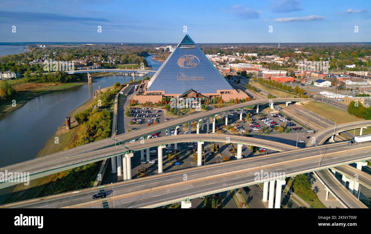 The famous Bass Pro Shops Pyramid in the city of Memphis MEMPHIS
