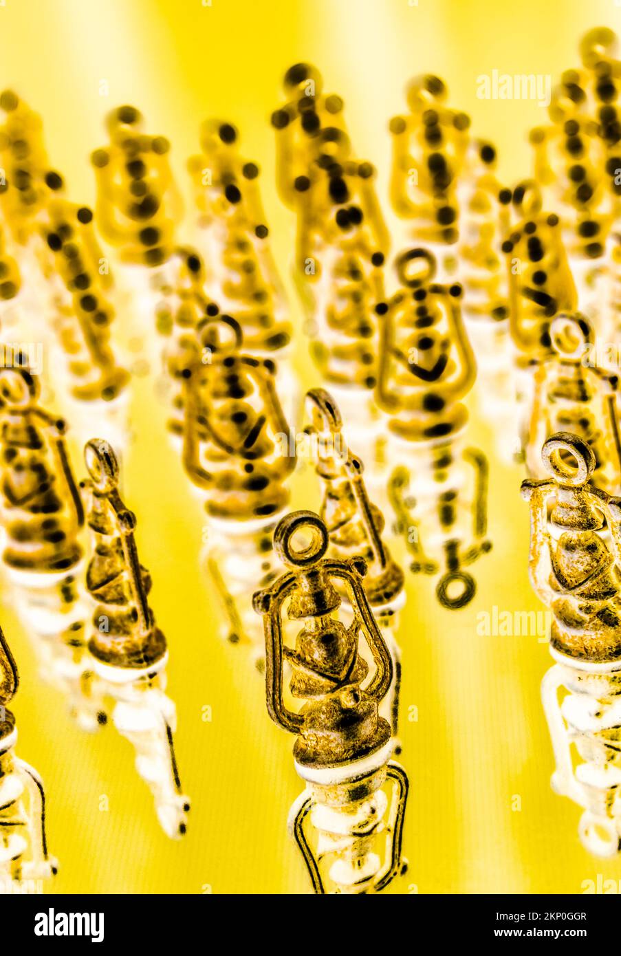 Lighting replication with a standing scene of old oil lamp pendants in