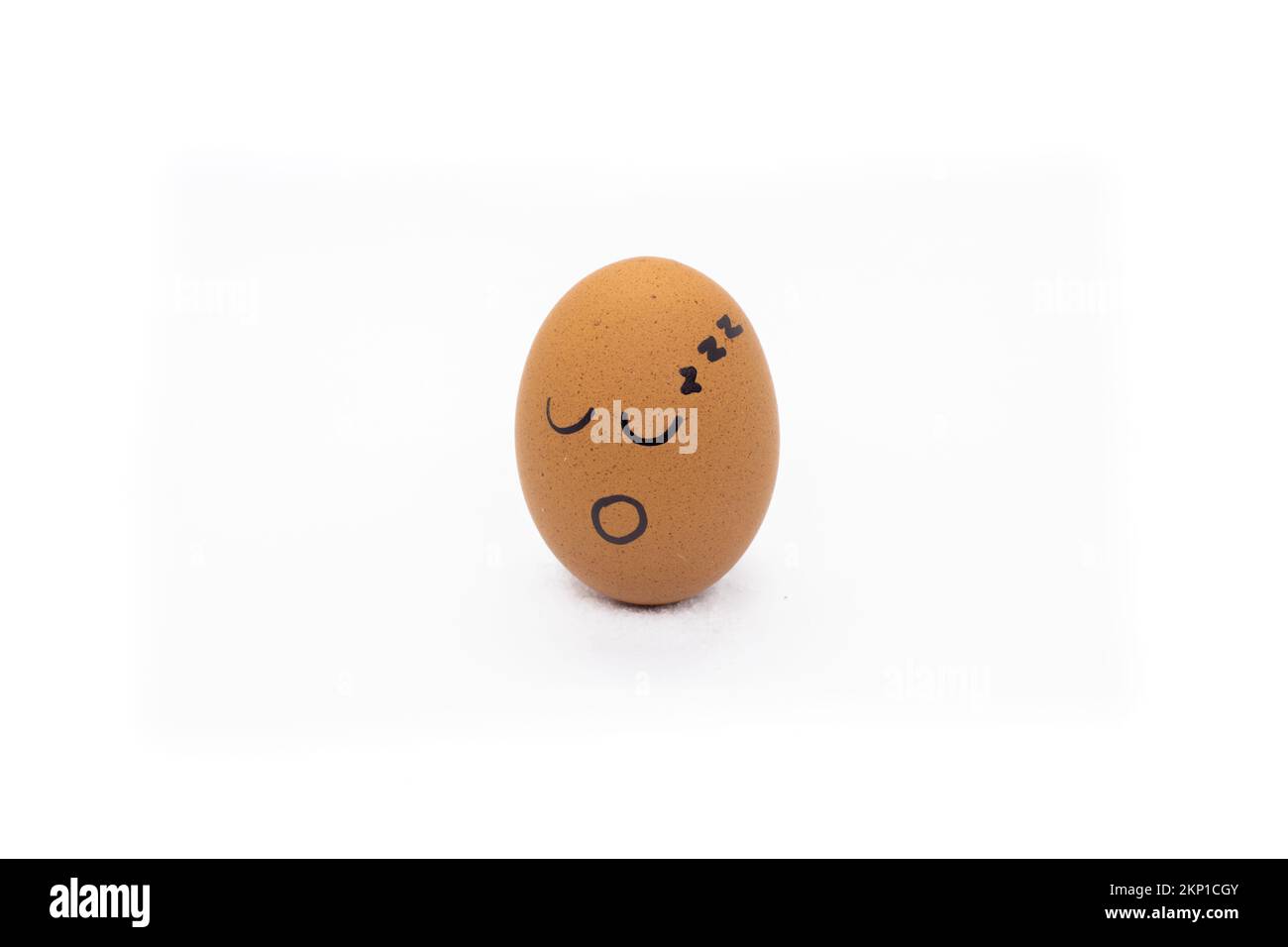 A sleepy egg on White background Stock Photo Alamy