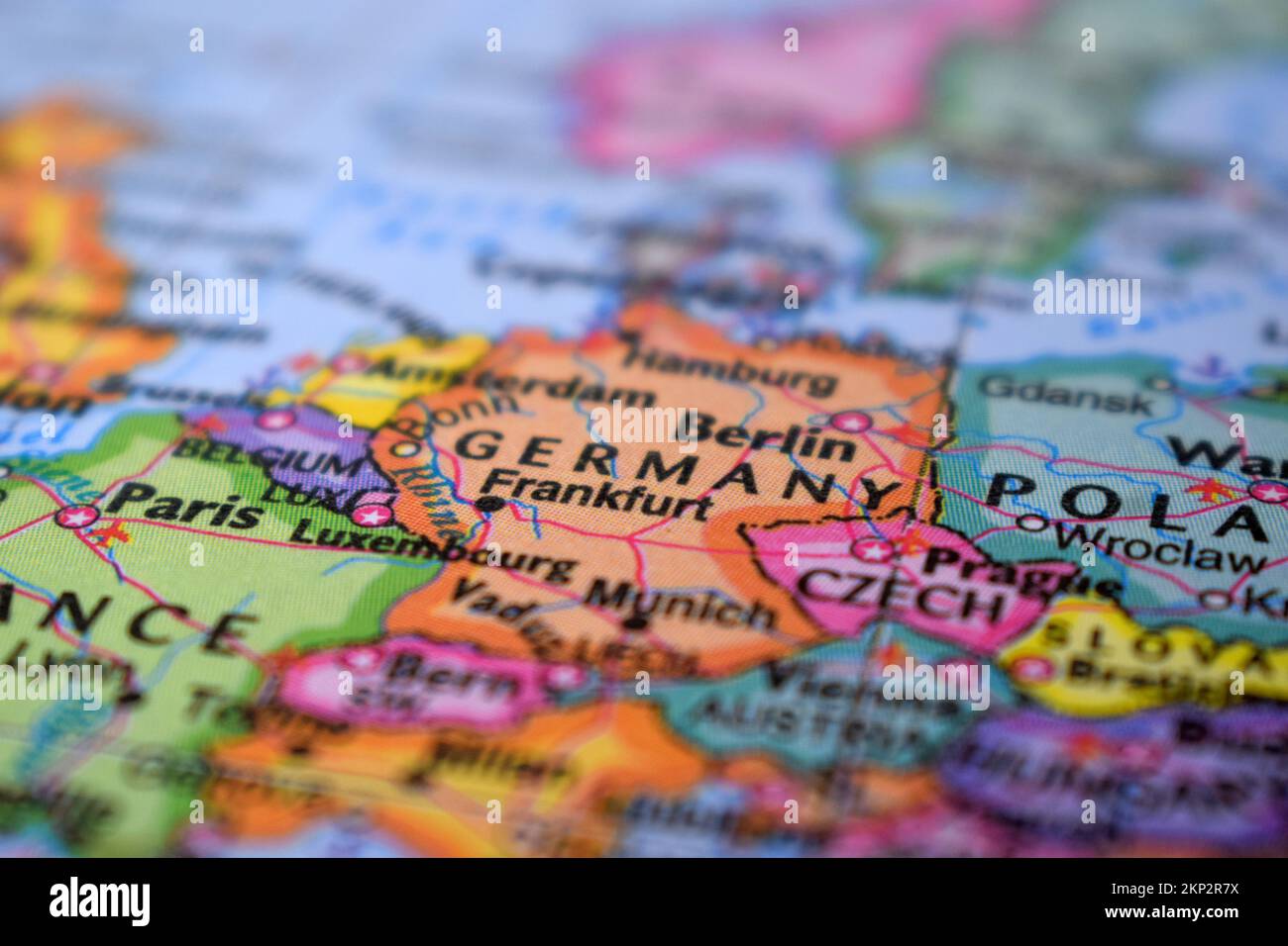Berlin Travel Concept Country Name On The Political World Map Very