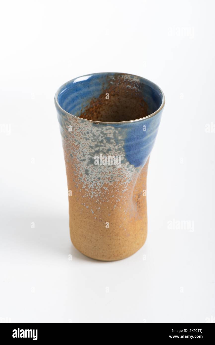 Japanese style of pottery isolated over white background Stock Photo