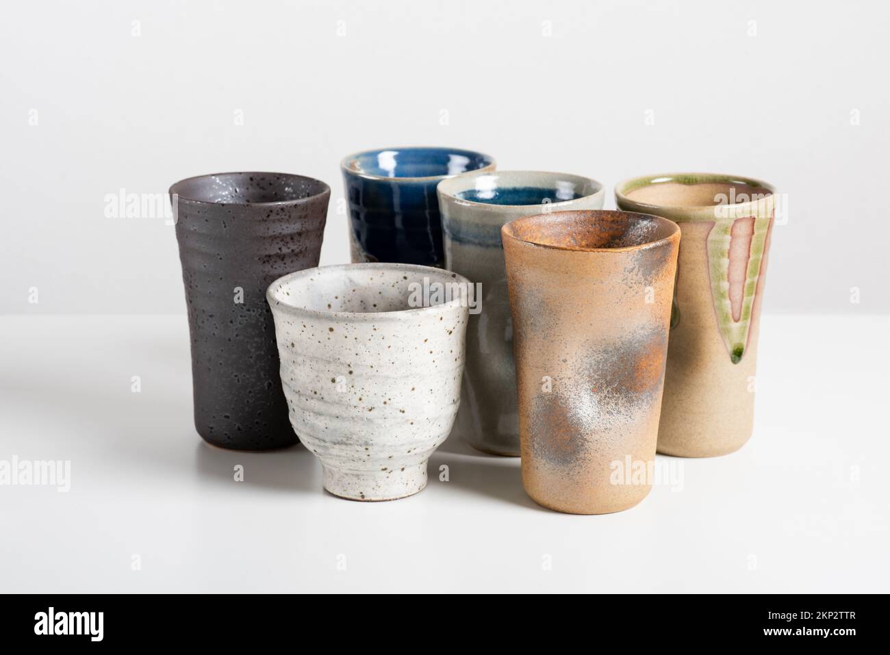 Japanese style of pottery isolated over white background Stock Photo