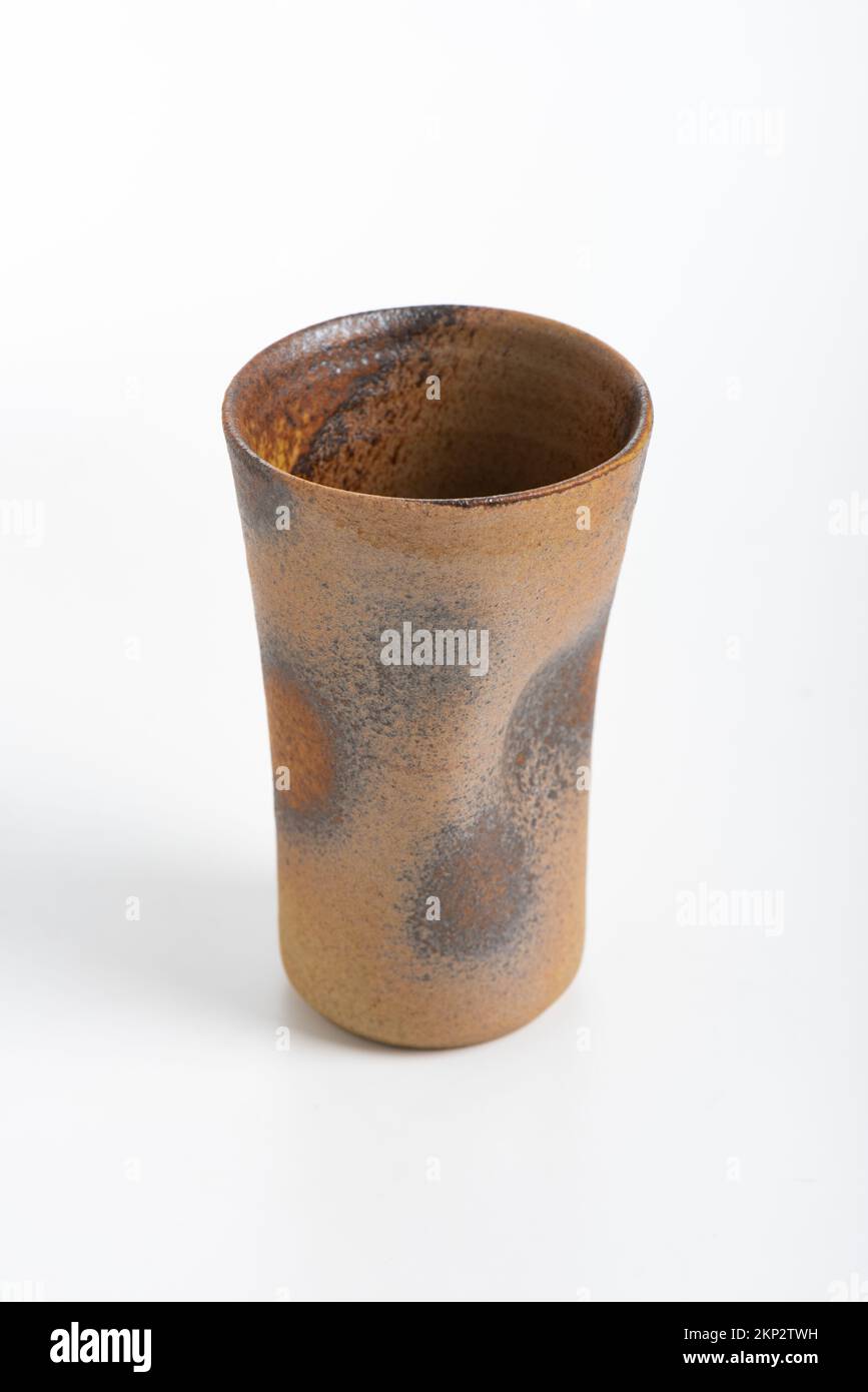 Japanese style of pottery isolated over white background Stock Photo