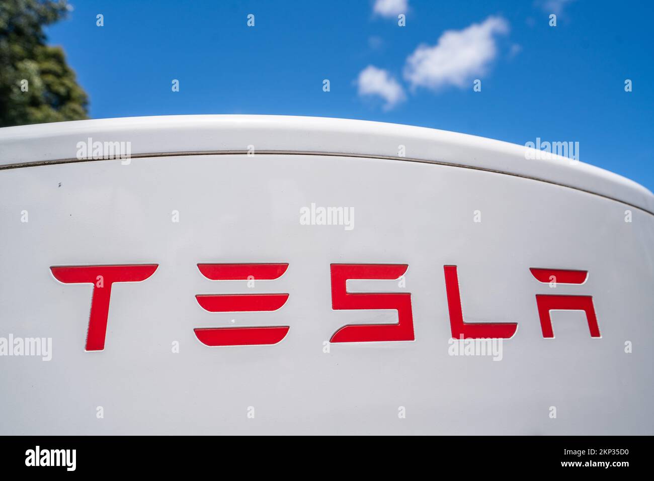 Tesla electric car charging station, Adelaide, Australia Stock Photo ...