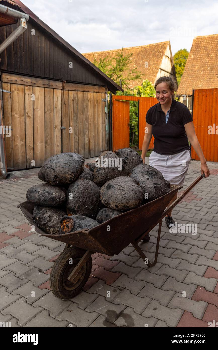 Traditional Viscri bakery in Transylvania, Romania Stock Photo