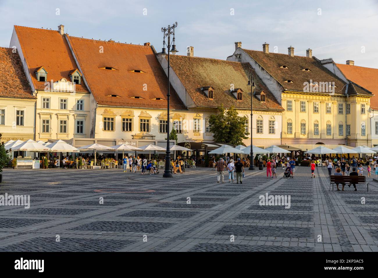 Sibiu, Transylvania, Romania central square at night time. Hermannstadt  city Stock Photo - Alamy