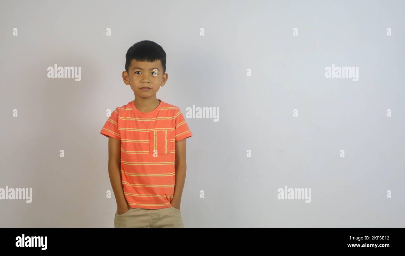 Cute Asian boy isolated on white background Stock Photo - Alamy