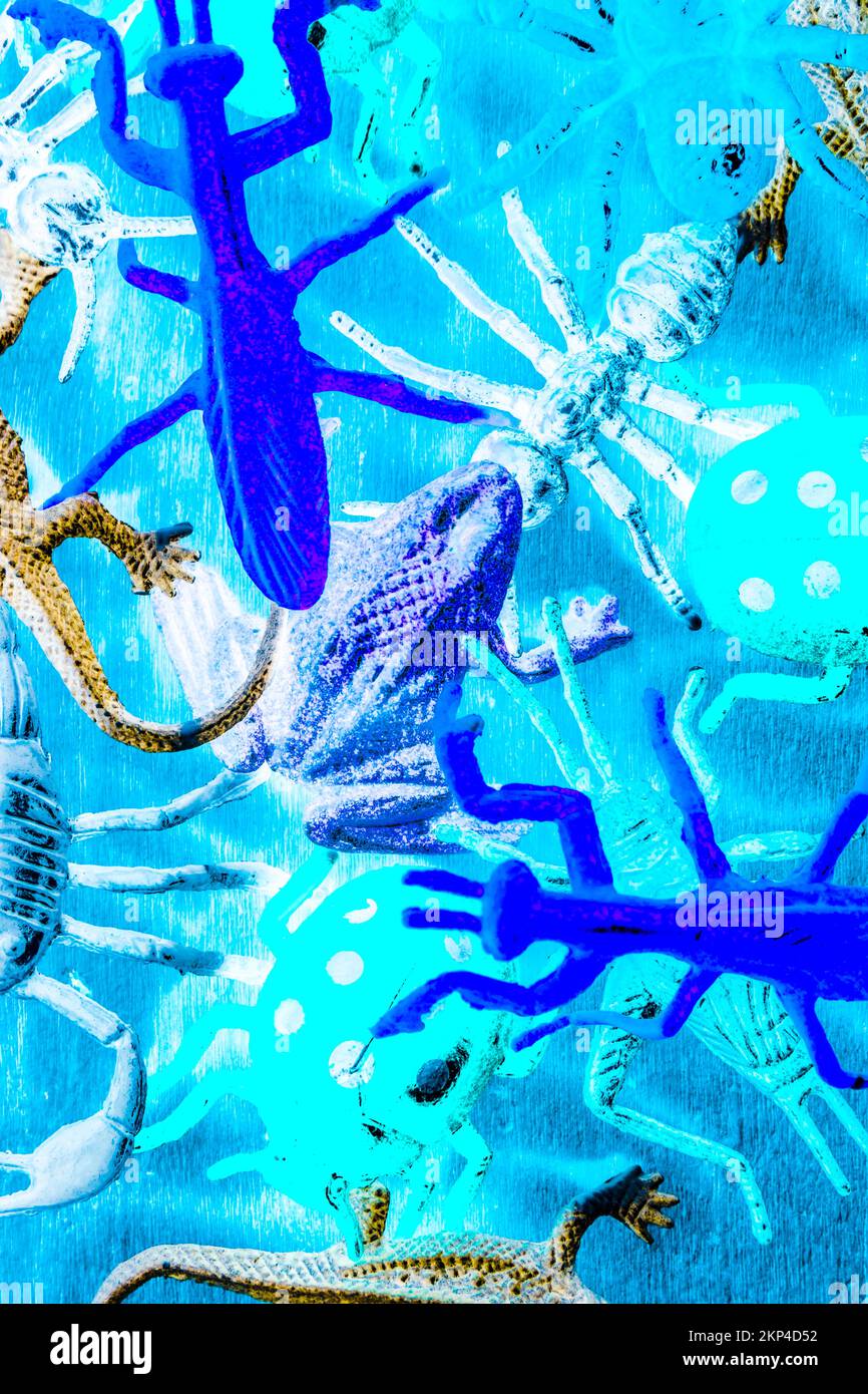 Intricate abstract art on a wild exotic overlay of various creatures of ...