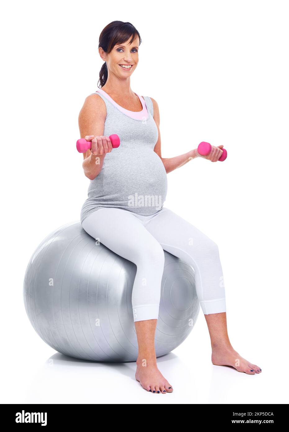 Keeping in shape, right down to her final trimester. A pregnant mother