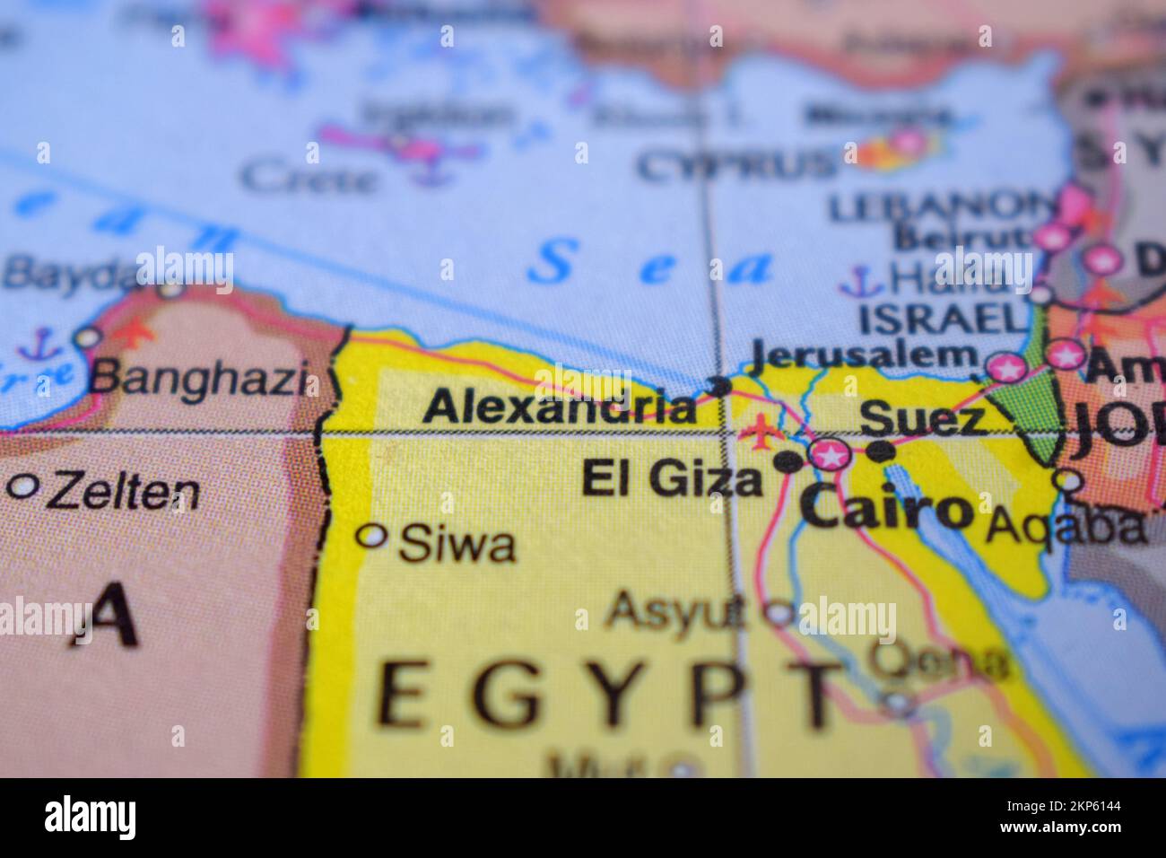 Alexandria Travel Concept Country Name On The Political World Map Very Alexandria Travel Concept Country Name On The Political World Map Very Macro Close Up View Stock Photograph 2KP6144