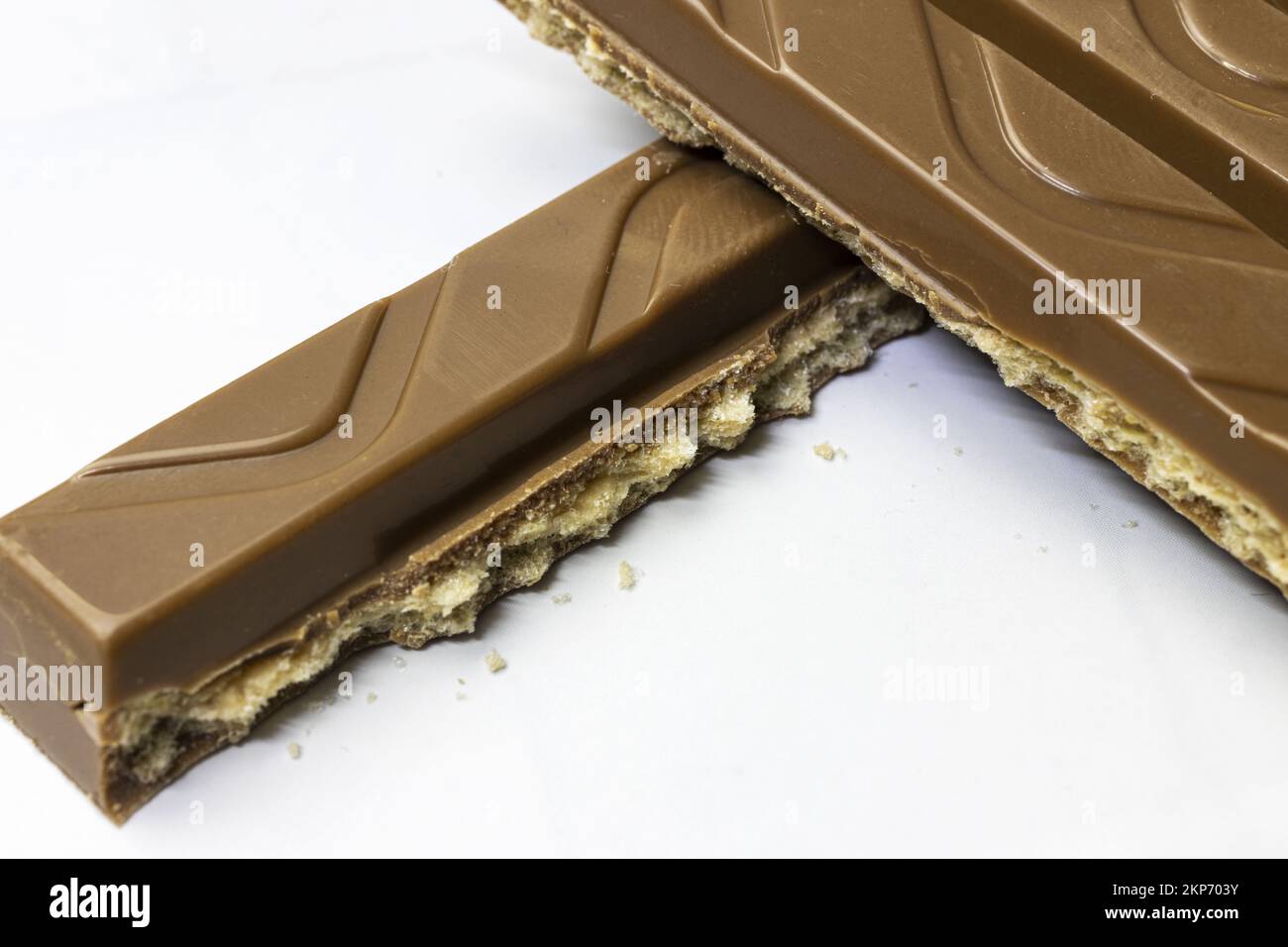 Chocolate wafers covered and filled with chocolate Stock Photo Alamy