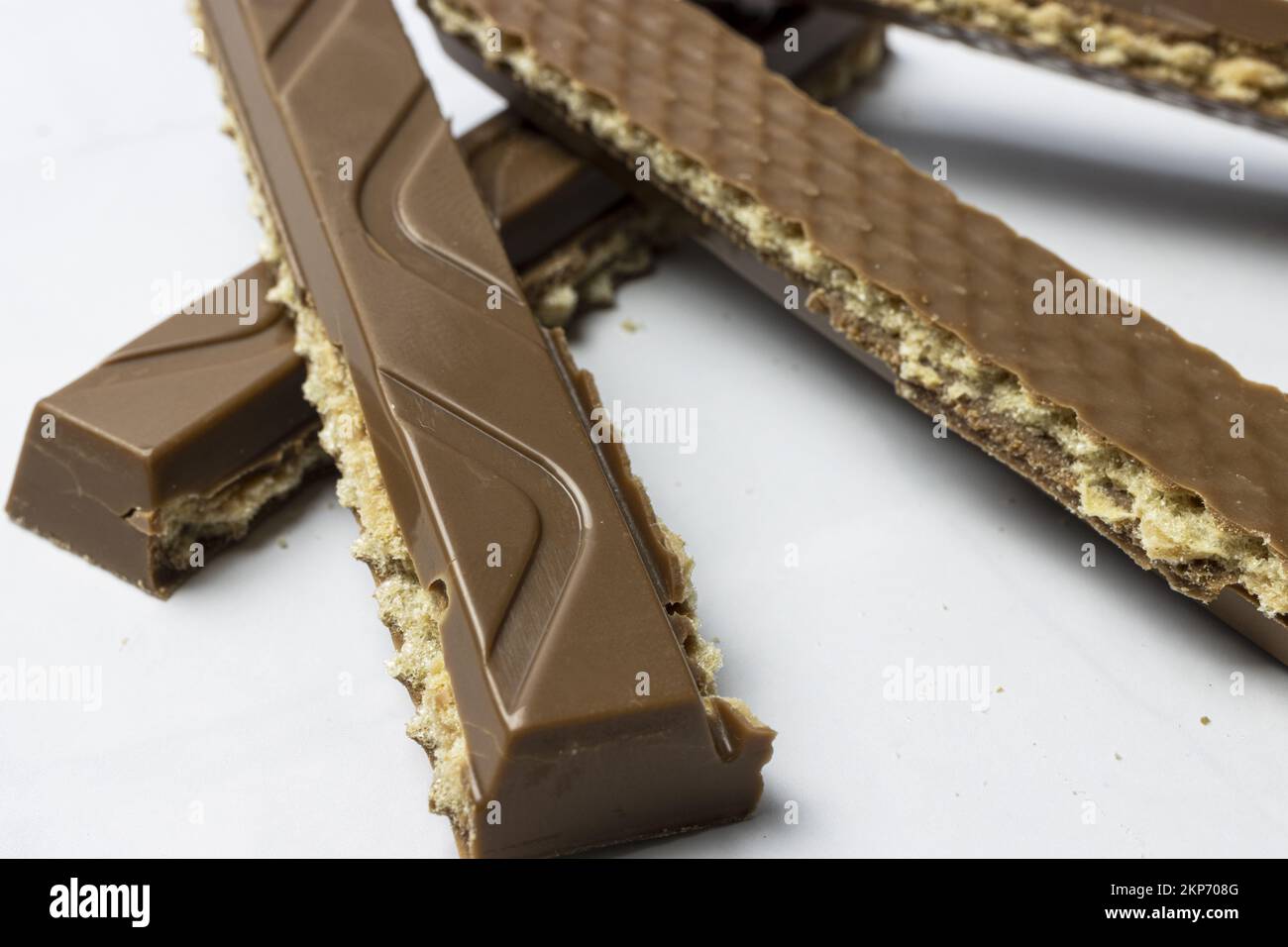 Chocolate wafers covered and filled with chocolate Stock Photo Alamy