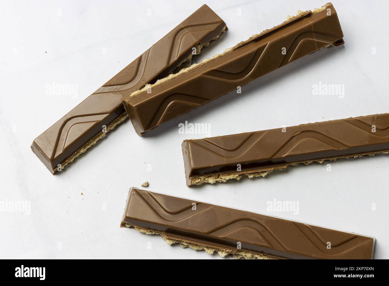 Chocolate wafers covered and filled with chocolate Stock Photo Alamy