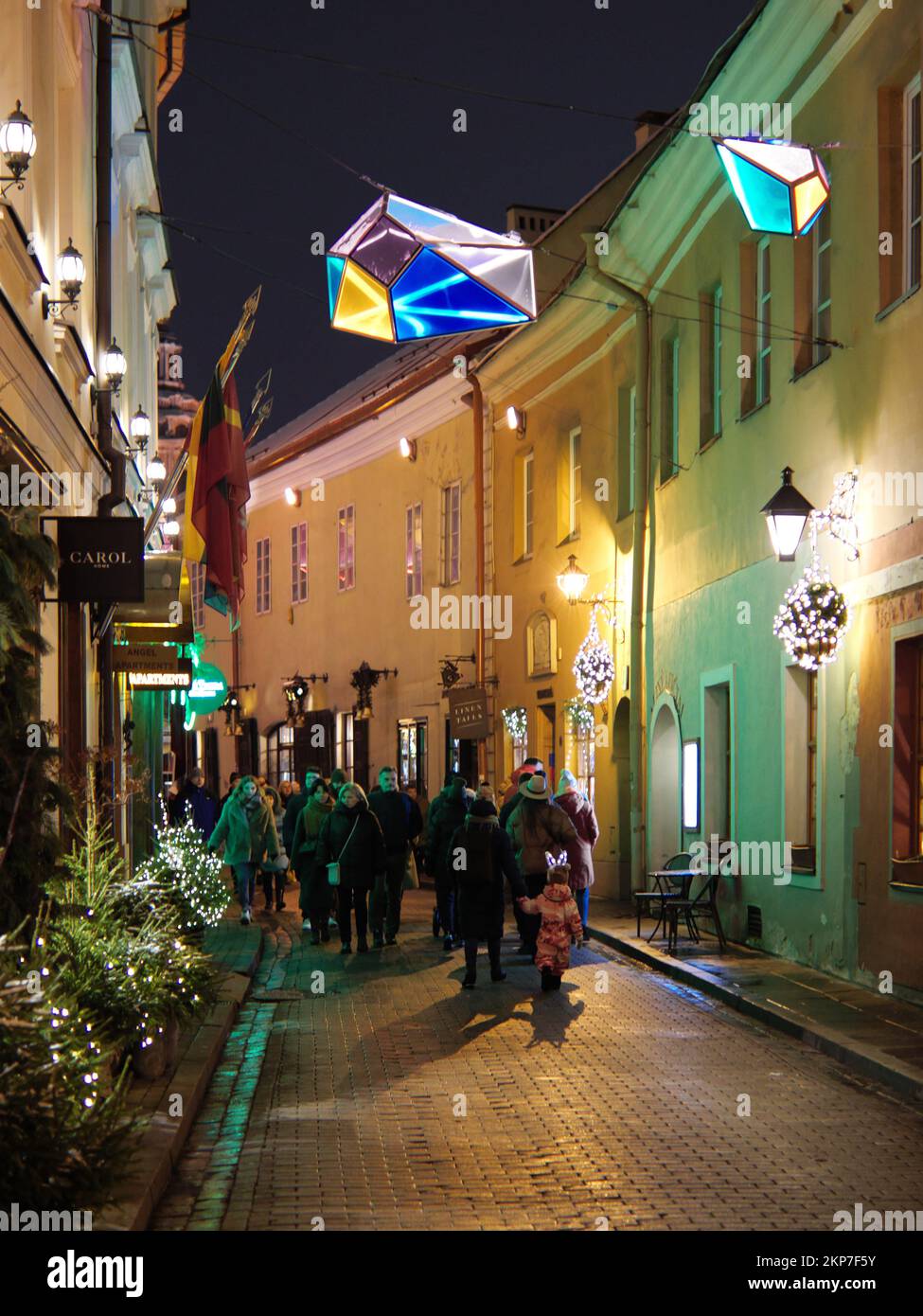 Vilnius, Lithuania November 27, 2022 Christmas in Vilnius. People